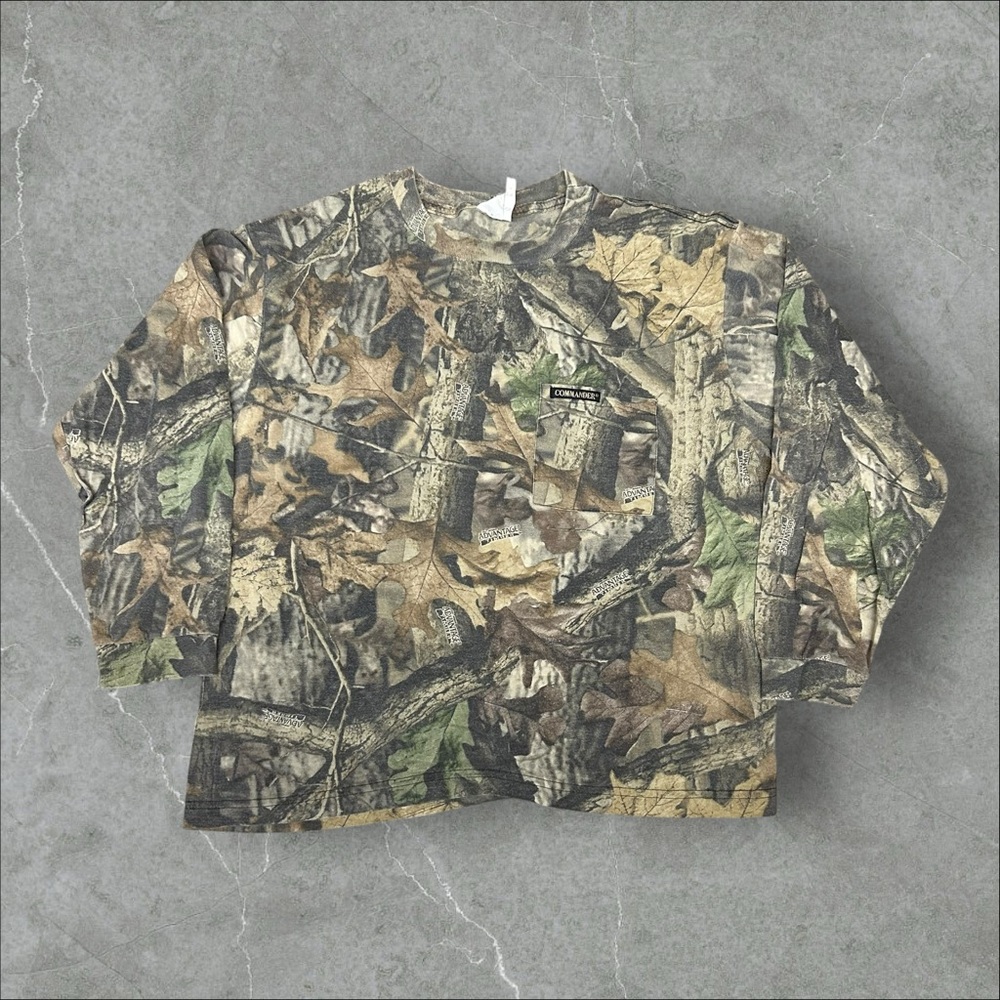 Vintage Commander Shirt Mens XL Brown Real Tree‎ Camouflage Long Sleeve Hunting